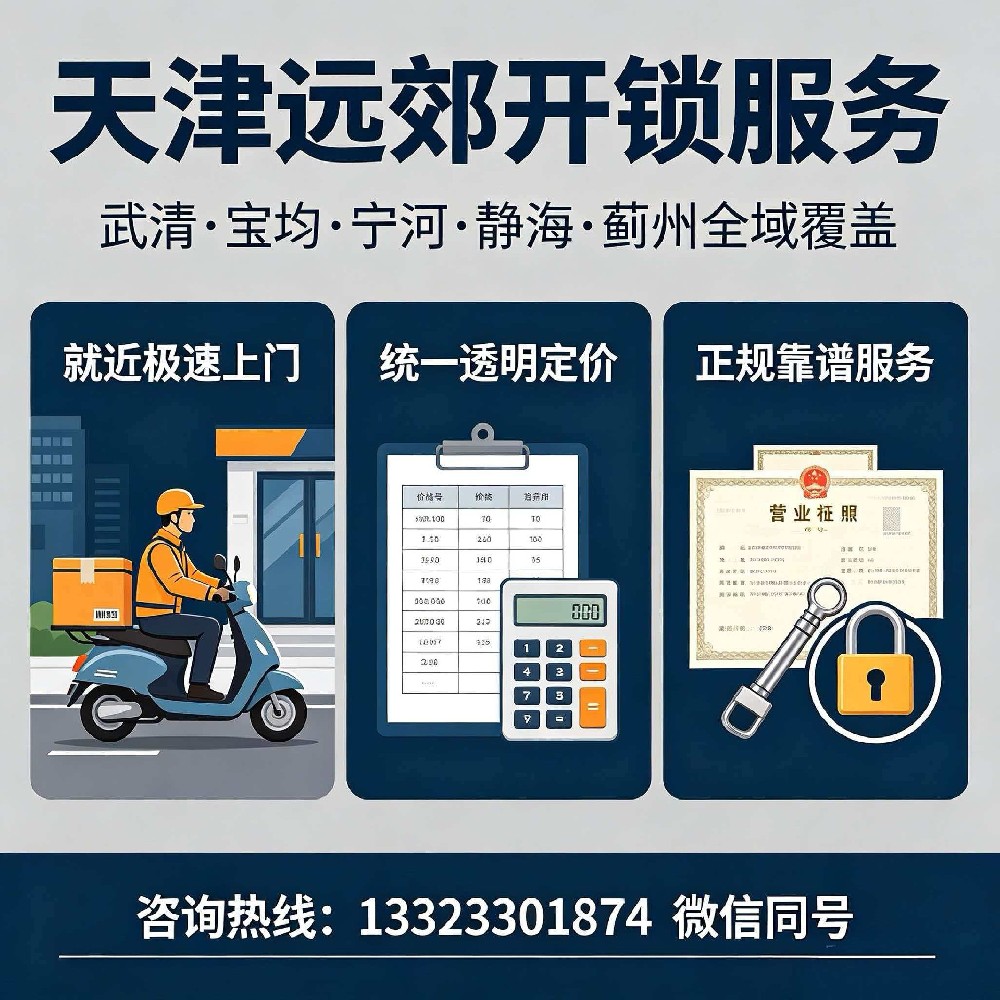 天津远郊开锁服务 武清/宝坻/宁河/静海/蓟州全覆盖